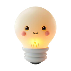 Smiling Light Bulb With Warm Glow