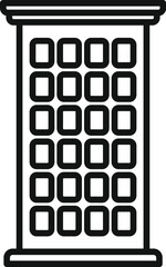 Sticker - Simple black and white icon of a modern building with many windows