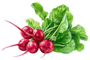 Wall Mural - Fresh Radishes With Green Tops