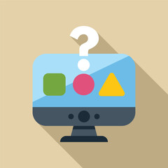 Poster - online survey showing geometric shapes on computer screen for marketing research