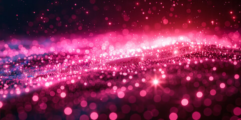 Sparkling pink abstract background with bokeh lights and particles