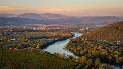 Wall Mural - sunset over the river, Croatia