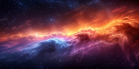Wall Mural - abstract interpretation of the night sky, with swirling stars and vivid colors, creating a sense of 