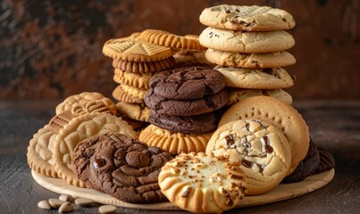 Wall Mural - National Cookie Month assorted cookies, October 1st