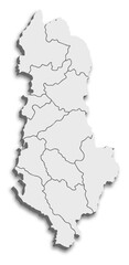  ALBANIA MAP OF ALBANIA WITH 
ADMINISTRATIVE DIVISIONS WITH FLAG