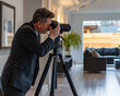 © modestil - Real Estate Photographers taking an interior photograph inside a modern clean house