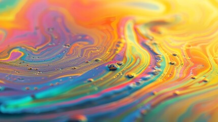 Wall Mural -  A tight shot of a multicolored backdrop, adorned with water droplets at its base