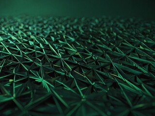 Wall Mural - Polygonal shapes in green abstract background