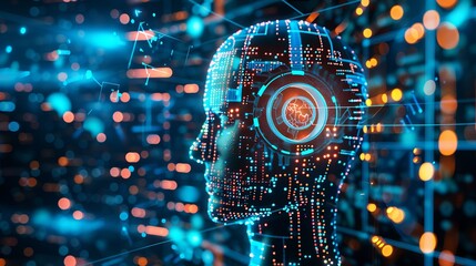 Artificial intelligence machine learning and business internet technology concept