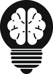 Poster - lightbulb with a brain inside, representing the concept of creative idea generation