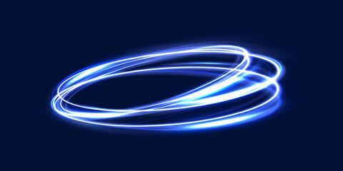 Poster - Glowing spiral. Abstract neon color glowing lines background. The energy flow tunnel. Shine round frame with light circles light effect.