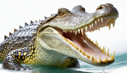 Wall Mural - Crocodile, jaws wide open, macro.