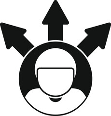 Poster - businessman making a decision with three different growth paths, picking the right strategy for succ