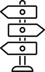 Poster - Direction signpost showing different paths and choices for travelers, representing decision making and navigation