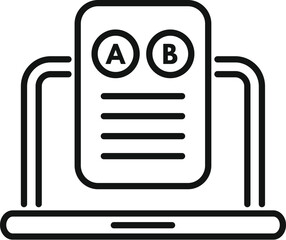 Poster - laptop showing an ab testing experiment with data analysis, perfect for showcasing online marketing 