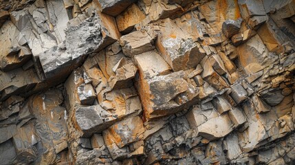 Poster - Close up view of rocks and a cliff Background with space for text on geology and mountaineering