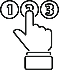 Poster - hand is pressing a button numbered two from a list of three