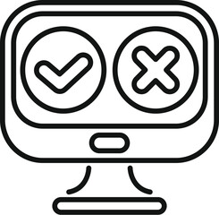Poster - monitor is showing a checkmark and a cross symbol, representing the concept of making a choice