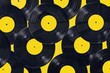 © Livinskiy - Yellow vinyl records digital illustration with transparent background
