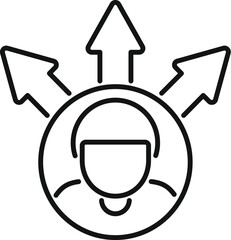 Poster - businessman is choosing the right direction with three arrows pointing up