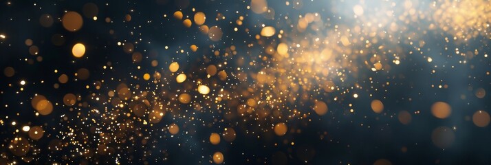 Poster - golden fireworks explode in the night sky, creating a dazzling display of light and color
