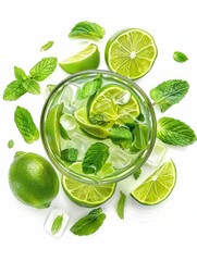 Wall Mural - Ice and Lime Slices