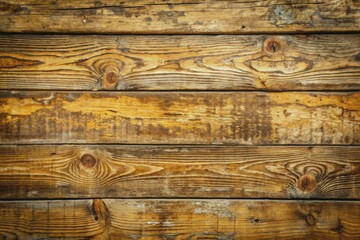 Wall Mural - Weathered wooden planks with cracks and fissures, warm golden tones, and subtle texture, evoking a sense of vintage nostalgia and rustic charm.