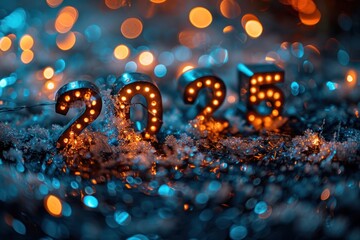 Poster - 2025 New Year Celebration with Festive Lights