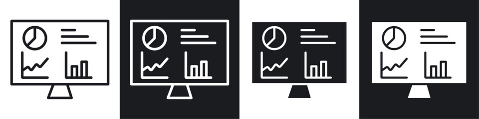 admin Dashboard black and white icon set