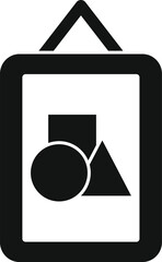 Poster - Black and white icon of an abstract painting representing simple geometric shapes