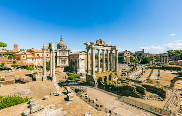 Wall Mural - Panorama of the Roman Forum in Rome, Italy