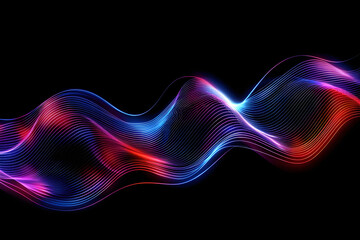 Wall Mural - abstract background from many wavy lines. red blue colors