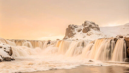 Canvas Print - waterfall in the mountains