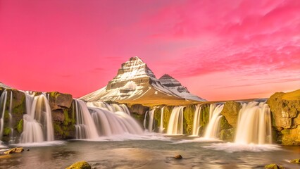 Poster - waterfall and fountain