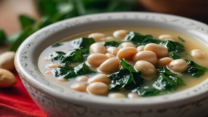 Wall Mural - Bean soup, traditional food of Albania homemade