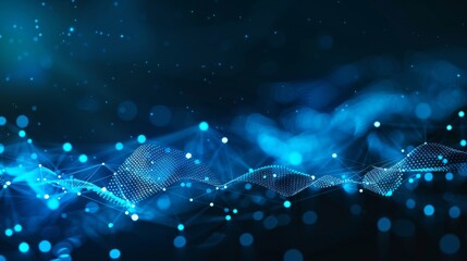 Poster - Graph of network connections. Background for business event. Science background. Digital image of big data. 3D rendering.