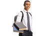 © Ljupco Smokovski - African american schoolboy giving books and looking at camera