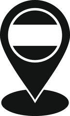 Poster - Black map pin pointing a location with a blank flag for your text
