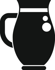 Canvas Print - Simple black silhouette of a jug, perfect for representing serving drinks