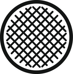 Canvas Print - Round barbecue grill grating icon in simple style isolated on white background