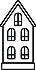 Poster - simple line drawing representing a townhouse building, ideal for architecture or real estate themes