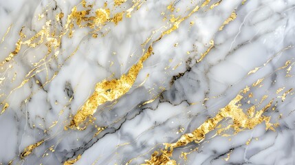 Wall Mural - Natural white, gold, and gray marble texture pattern