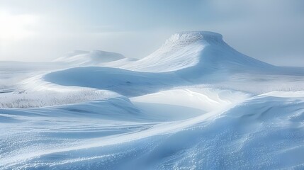 Snow patterns on hill in Iceland