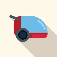 Poster - Illustration of a robot vacuum cleaner running on the floor with a long shadow