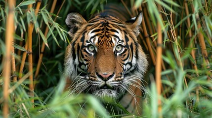 Sticker - Tiger in the Bamboo Forest