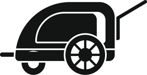 Poster - black silhouette of a bike trailer with an open top for carrying cargo