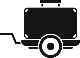 Poster - Simple icon of an empty baggage cart waiting to be loaded with luggage at the airport