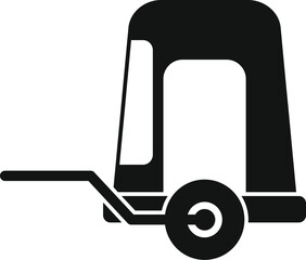 Poster - Black silhouette of a luggage cart waiting at the airport for travelers