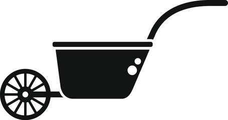 Poster - one wheel wheelbarrow garden tool icon showing gardening equipment