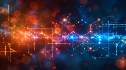 Aufkleber - Abstract network of glowing lines and nodes, representing technology and connectivity. Ideal for themes of data, communication, and innovation.
